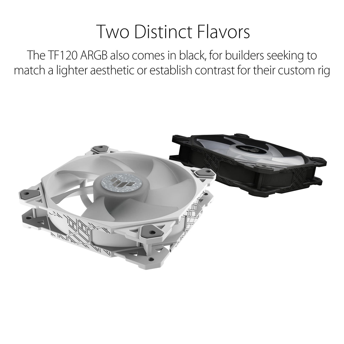ASUS TUF Gaming TF120 ARGB White Chassis Fan 3 Pack in Customizable LEDs, Advanced Fluid Dynamic Bearing, 120mm PWM Control, Anti-Vibration Pads