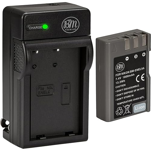 BM Premium EN-EL9, EN-EL9A Battery and Charger for Nikon Nikon D5000, D3000, D60, D40x & D40 Digital SLR Camera