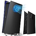 Plate Black for ps5 Faceplate Digital with Cooling Vents Case Cover Replacement Plate for PS5 Digital Edition Hard Shell Faceplate Skin Cover Plates