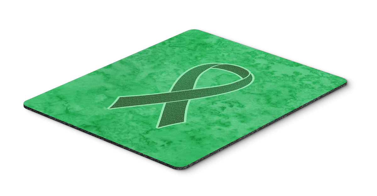 Caroline's Treasures AN1220MP Kelly Green Ribbon for Kidney Cancer Awareness Mouse Pad, Hot Pad or Trivet for Home Office Gaming Working Computers