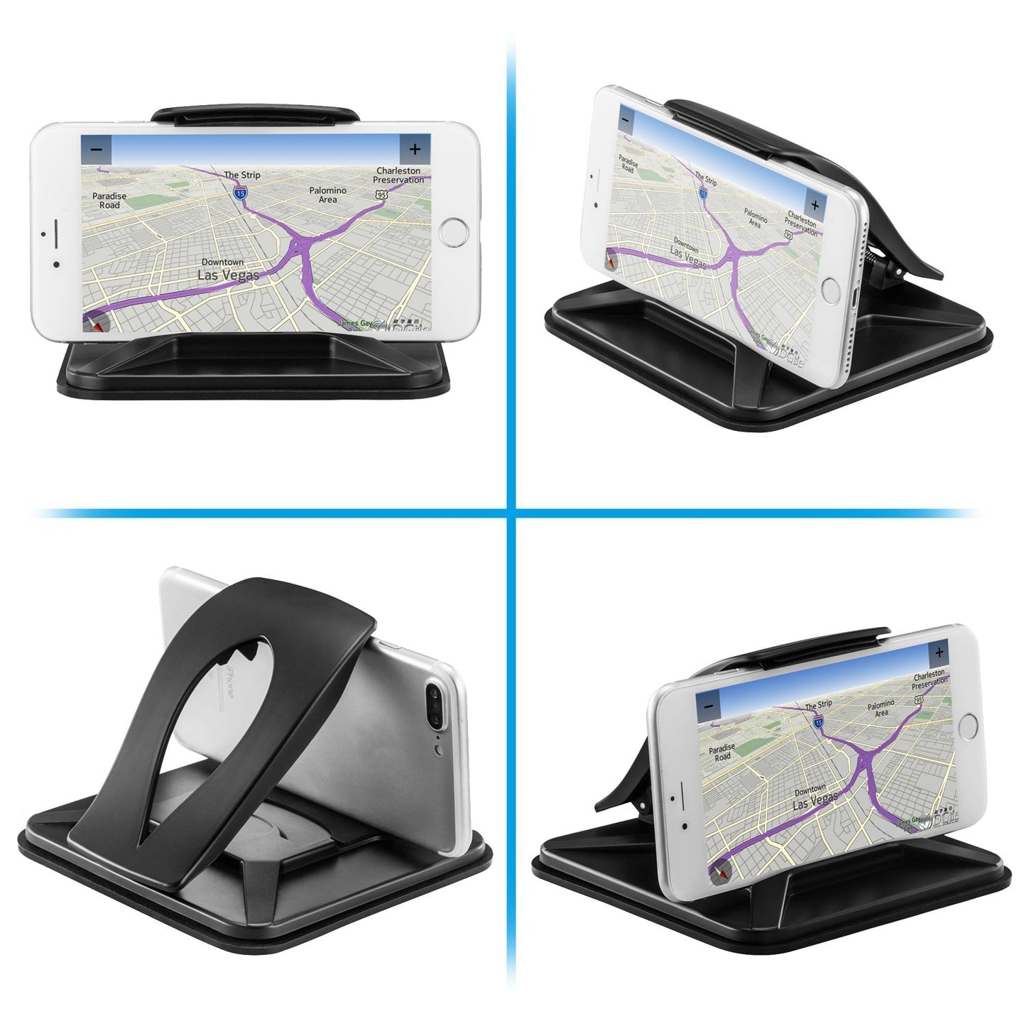 Facoon Cell Phone Holder Non-slip Pad Dashboard Cradle Dock Car Phone Mounts for iPhone 7 Plus 8 Plus X Samsung Galaxy Note 8 S8 Plus S7 and 3-7 inch