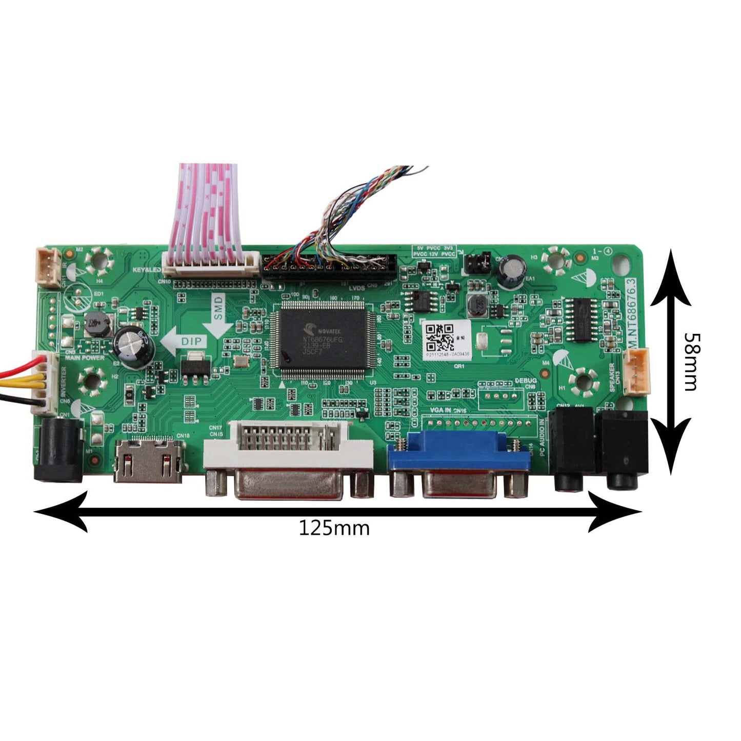 VSDISPLAY VGA DVI Audio LCD Driver Board for 15.4" LTN154BT03 LP154WP2 B154PW04 1440x900 LED 40Pin LCD Panel