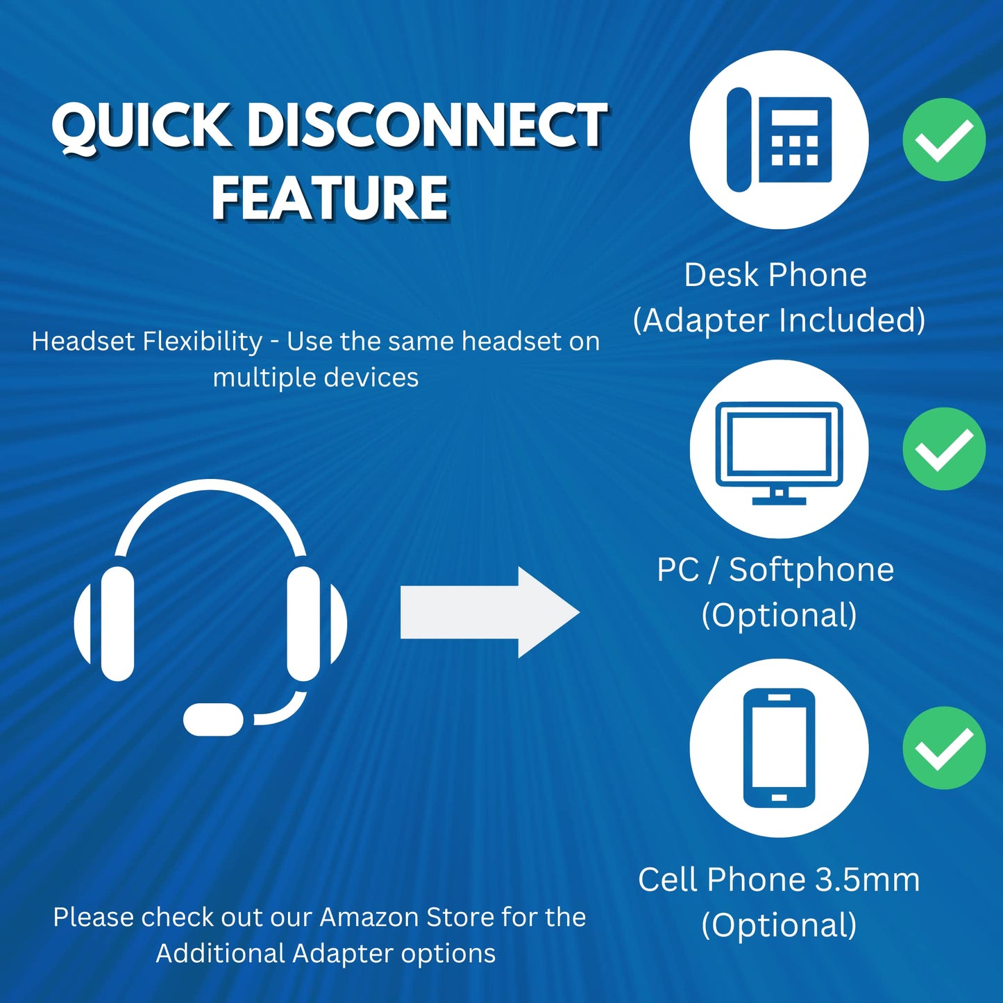 TruVoice HD-350 Deluxe Headset with Noise Reduction Voice Tube & HD Sound - Compatible with Yealink, Grandstream, Sangoma, Ooma and Snom Desk Phones