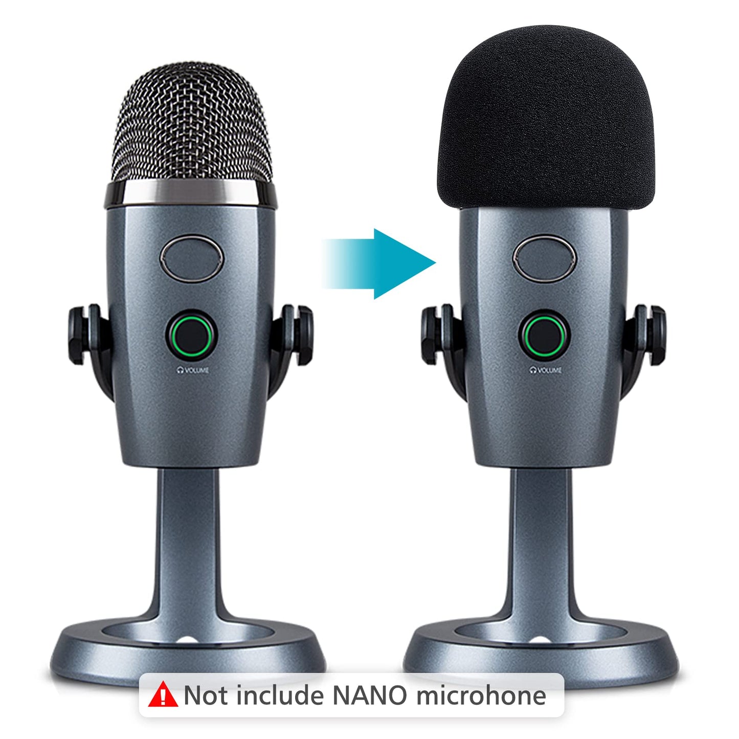 YOUSHARES Yeti Nano Microphone Foam Windscreen - Mic Wind Cover Pop Filter Foam Cover, Professional Customized for Blue Yeti Nano, The Thicker Blue