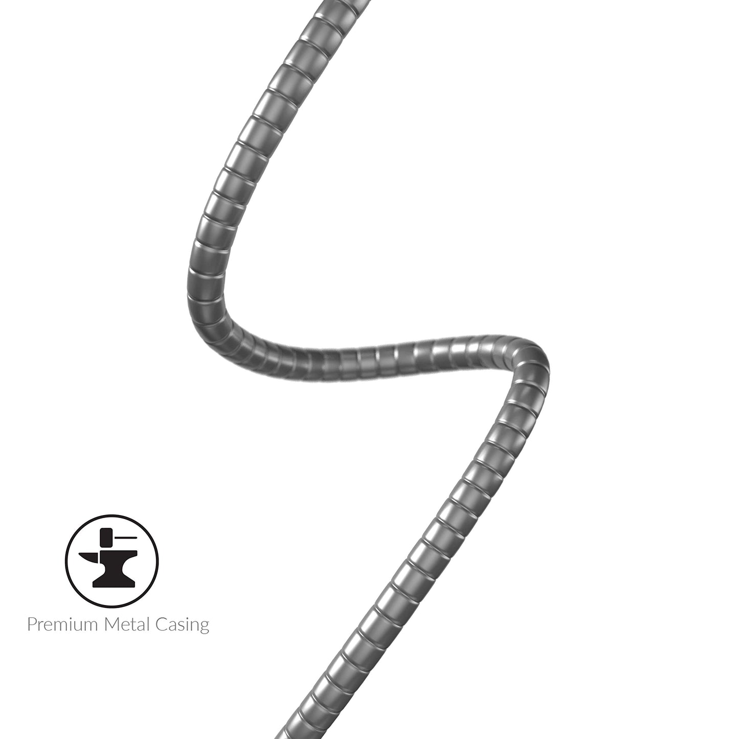 Energizer Ultimate Android Charger Micro USB Cable 4ft Fast Charging Syncing Cord Metal Tip, Metallic Silver 4 Feet, Metal Cord