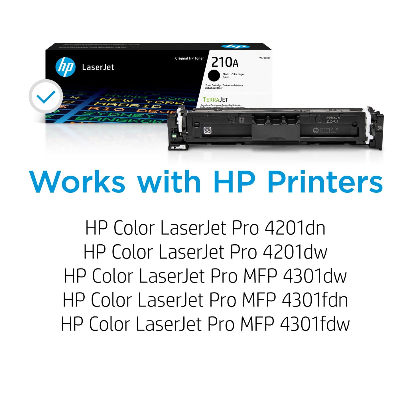 HP 210A Black Toner Cartridge | Works with Color LaserJet Pro 4201, MFP 4301 Series | W2100A