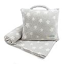 VigorSpring Travel Pillow and Blanket Set - Portable Comfort Item for Children - Grey Star Soft Kids Pillow Blanket (Star)