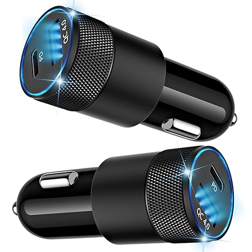 48W USB C Car Charger, Dual Port Fast Car Charger with PD&QC4.0, Ultra-Fast Charging for i Phone 16/15 Pro/Samsung S24, Compatible with Car/Truck/SUV