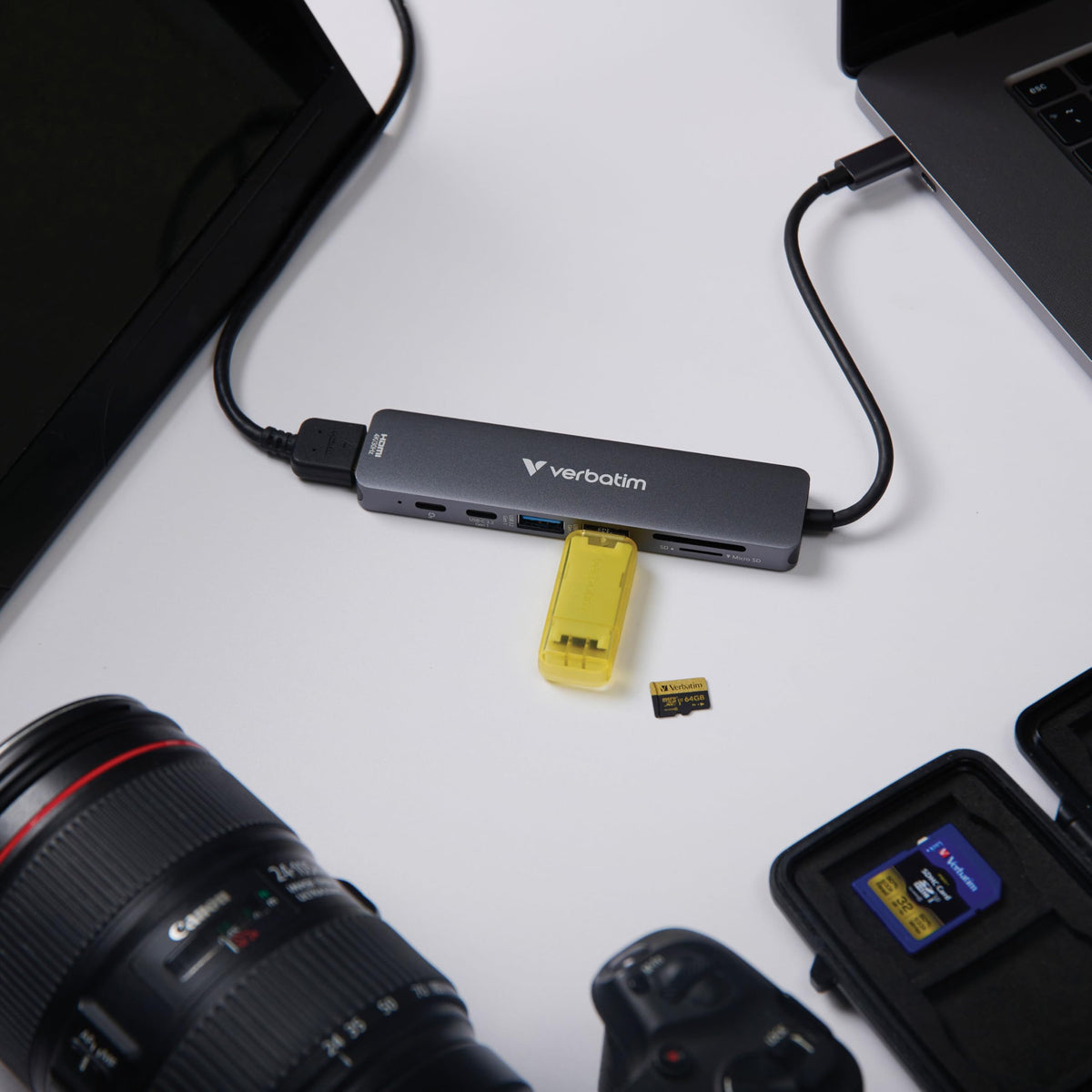 Verbatim Essentials 7-Port USB-C Hub, 4K HDMI, 100W PD, SD/microSD