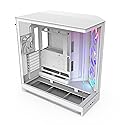NZXT H9 Flow RGB (2025) - Large Dual-Chamber ATX Mid-Tower Airflow PC Case - Includes 1 x 420mm RGB Fan Unit & 1 x 120mm Fan - 420mm Radiator Support