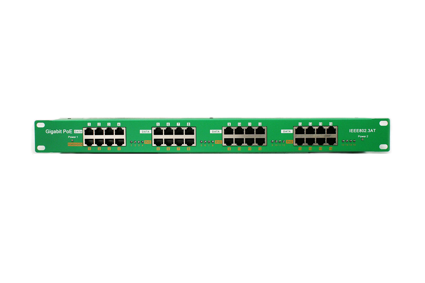 PoE Texas AT-16 | Gigabit 16 Port 802.3at On-Demand Power Over Ethernet Injector for PoE Cameras, IP Phones, WiFi Access Points (Power Supplies Sold