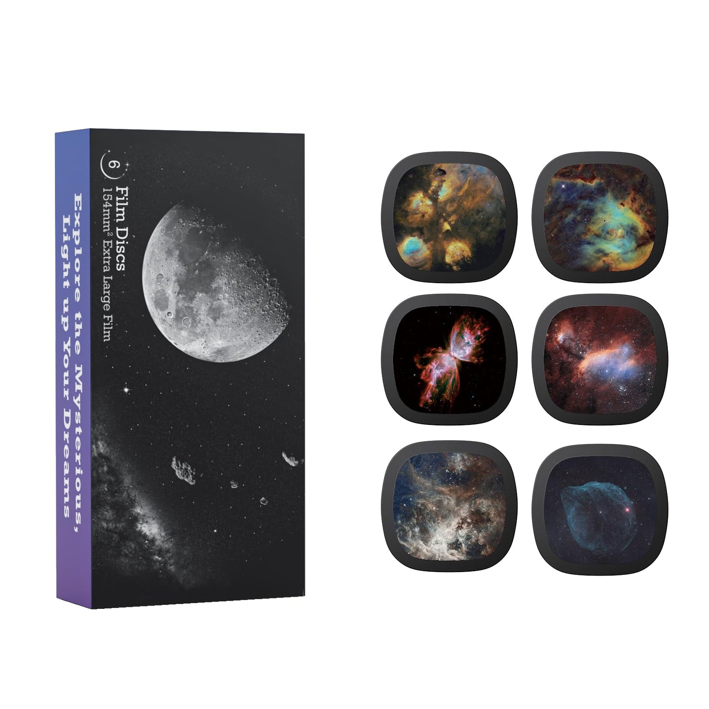 Realistic Discs - Discs for Ainael Meteor and Galaxy Projector, 5k Ultra HD Slide for Home Planetarium, 6 Discs Set Without Projector (Nebula 6)