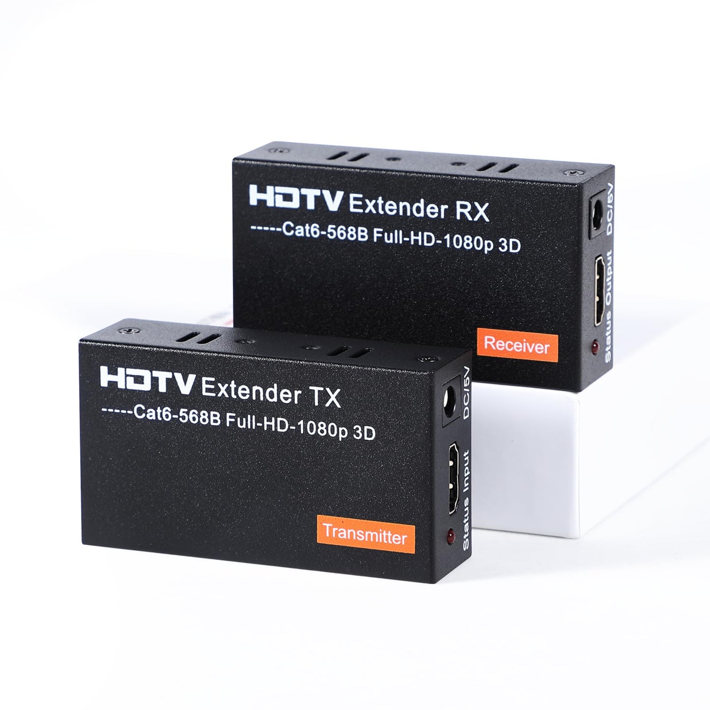 PACOXI HDMI Extender Over Single Cat5e/Cat6/Cat7 Ethernet Cable, Video Transmission Up to 200ft, 1080P 60Hz Supports EDID Copy, 3D, HDMI