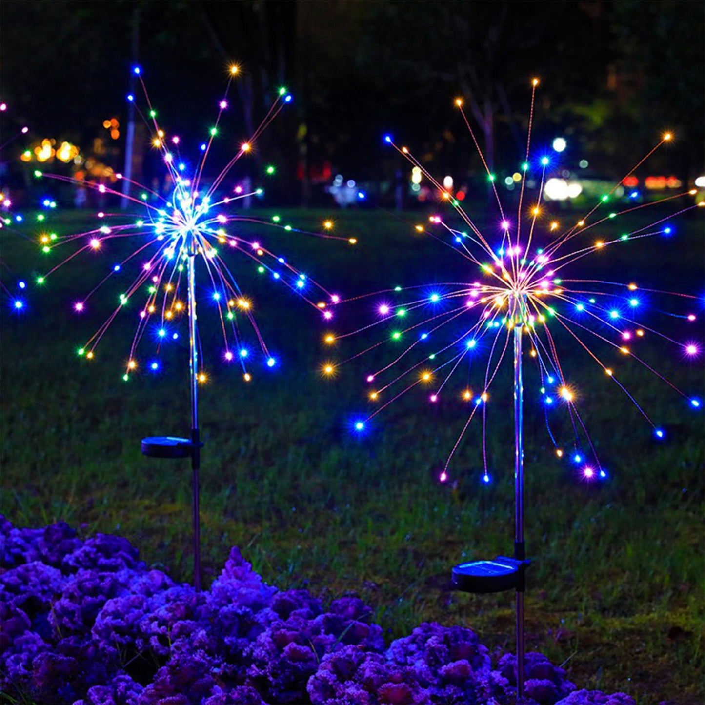 DONGULI Outdoor Solar Garden Lights, 120 LEDs 8 Lighting Modes Waterproof Solar Fireworks Light Sparklers for Patio Walkway Yard Courtyards Pathway
