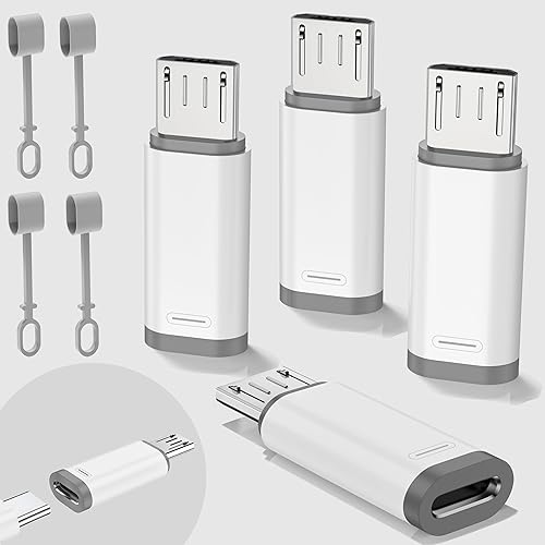 4-piece USB C to Micro adapter, supporting 18W fast charging and data transfer. The Micro to USB C adapter is suitable for Micro interface devices…