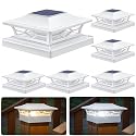 APONUO Solar Post Cap Lights,6 Pack 2-Modes Bright 4x4 Post Solar Lights Auto On Off,Outdoor Waterproof Garden Patio Fence Deck Patio Decor for Fence