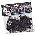 BongoTies ALL-BLACK "Obsidian" Bongo Ties - 10 Pack "Style-D" ~ Professional cable ties made of natural rubber and bamboo ~ HANDY TIES FOR CABLES