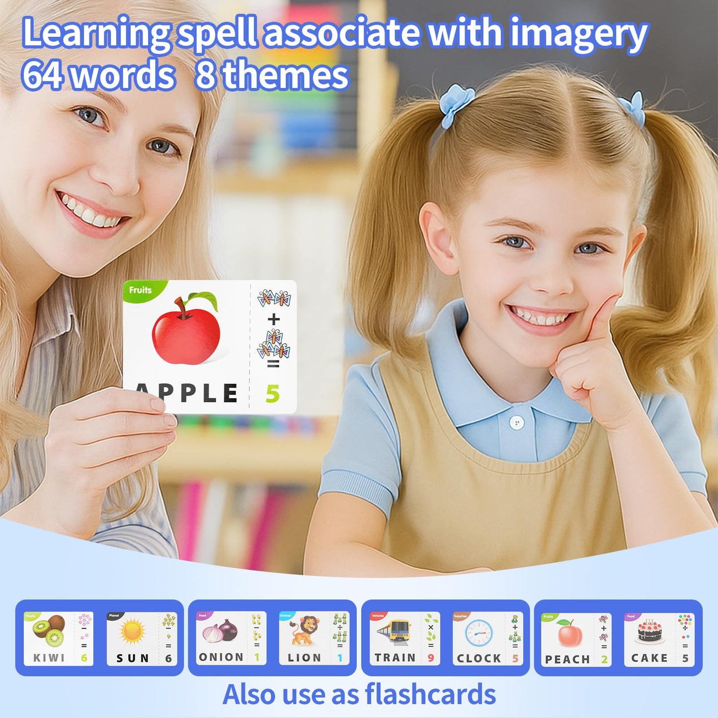 DEGIDEGI Matching Letter & Math Game – Educational ABC Learning Toy for Kids Ages 3–8, Fun Preschool & Kindergarten Gift for Boys & Girls, Navy Blue