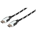 Braided Premium High Speed HDMI Cable with Ethernet HEC, ARC, 3D, 4K60Hz, HDMI Male to Male, Shielded, 1 m (3 ft.), Black/White