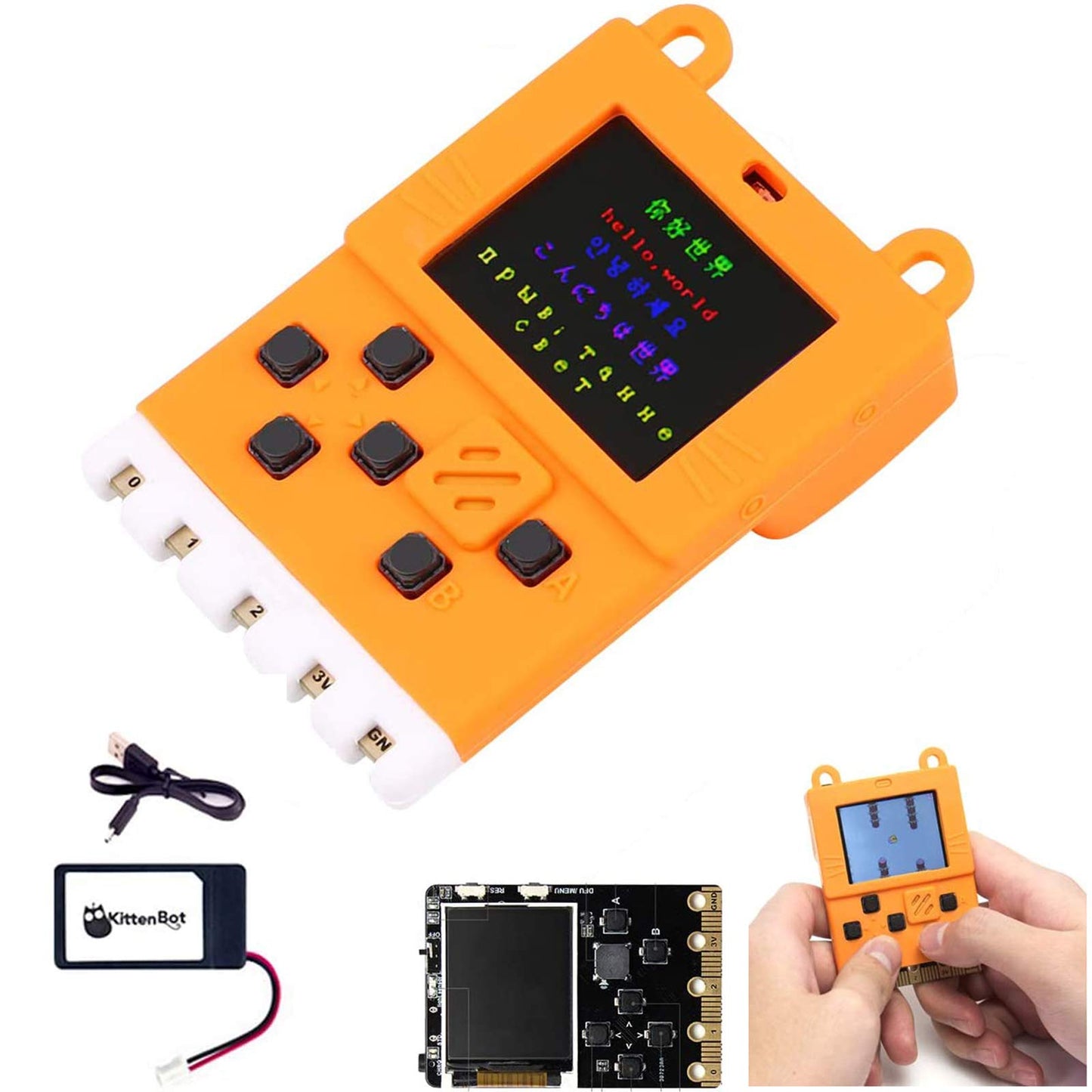 KittenBot Meowbit Card-Sized Retro Game Computer Codable Console for Microsoft Makecode Arcade & Python Video Game Compatible Micro:bit Expansion