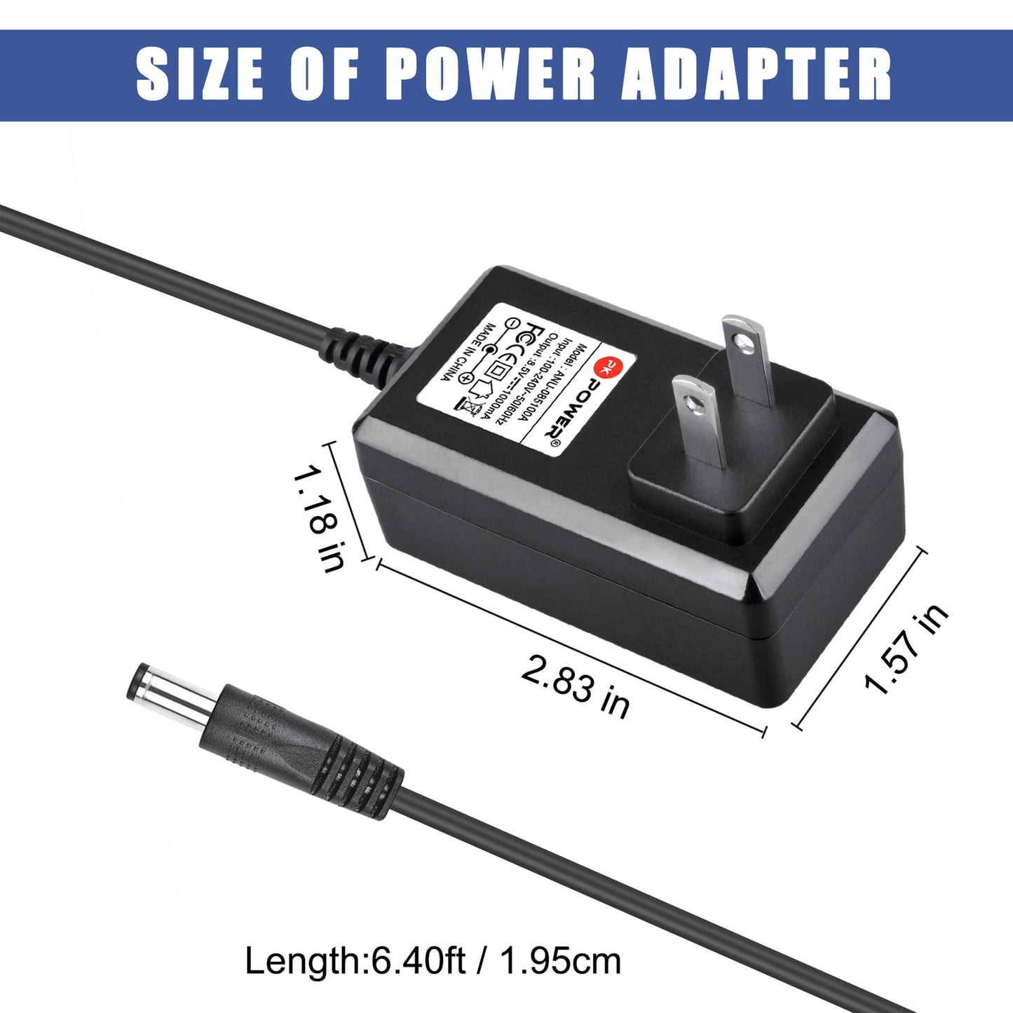 PKPOWER 9V 1A Guitar Pedal Power Supply, AC DC Adapter 5.5mm x 2.5mm Tip Negative Center for Skyline Series and Ampero Mini Stomp, Effects Pedal…
