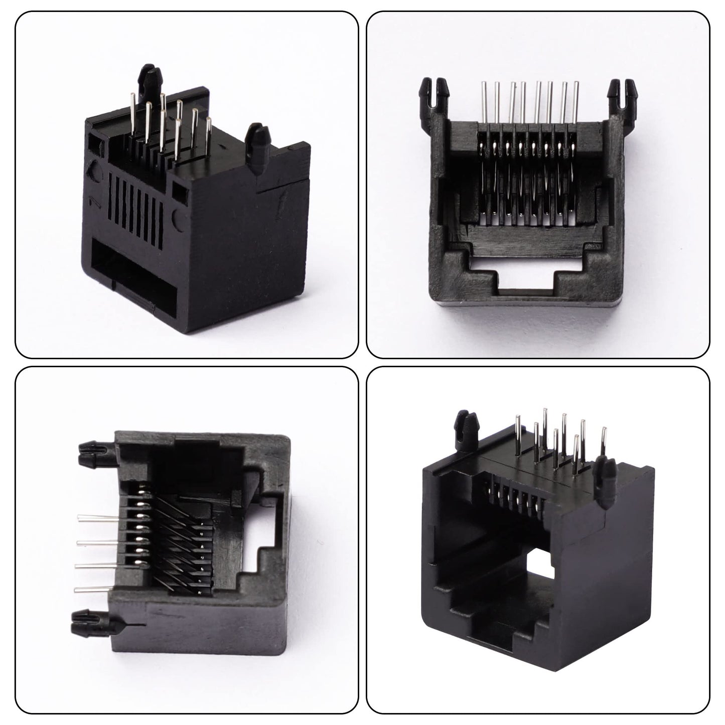uxcell 10Pcs RJ45 8P8C PCB Jack Modular Mount Network Ethernet Connectors