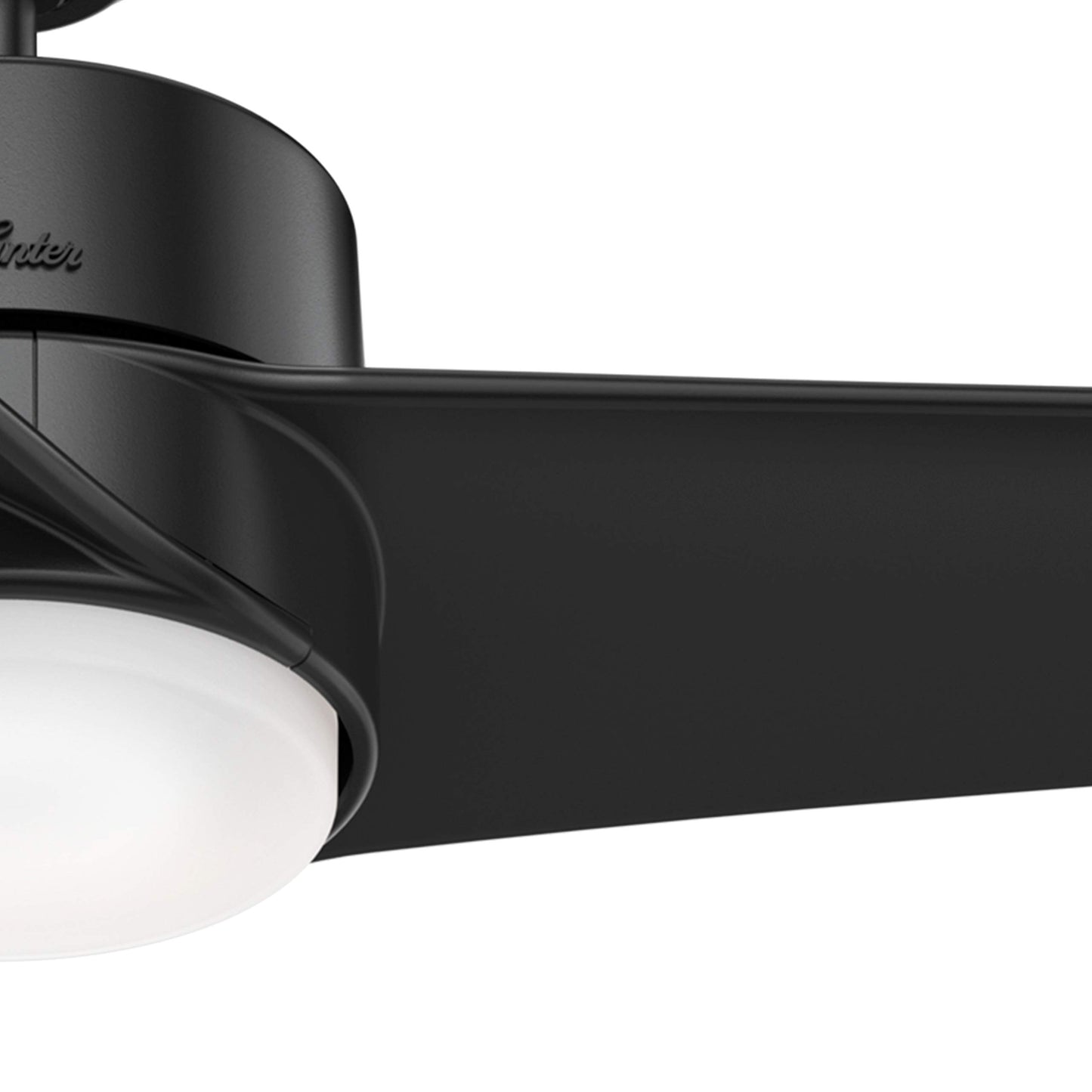 Hunter Fan 54 in. Contemporary Matte Black Indoor/Outdoor Ceiling Fan with Light Kit (Renewed)