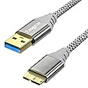 Fasgear Micro B 3.0 Cable: External Hard Drive Cable Nylon Braided USB 3.0 A to Micro B Cord 5Gbps Data Syncing & Fast Charging Cord Compatible