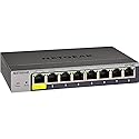 NETGEAR 8-Port Gigabit Ethernet Smart Switch (GS108T) - Managed, with 1 x PD , Optional Insight Cloud Management, Desktop or Wall Mount, Silent