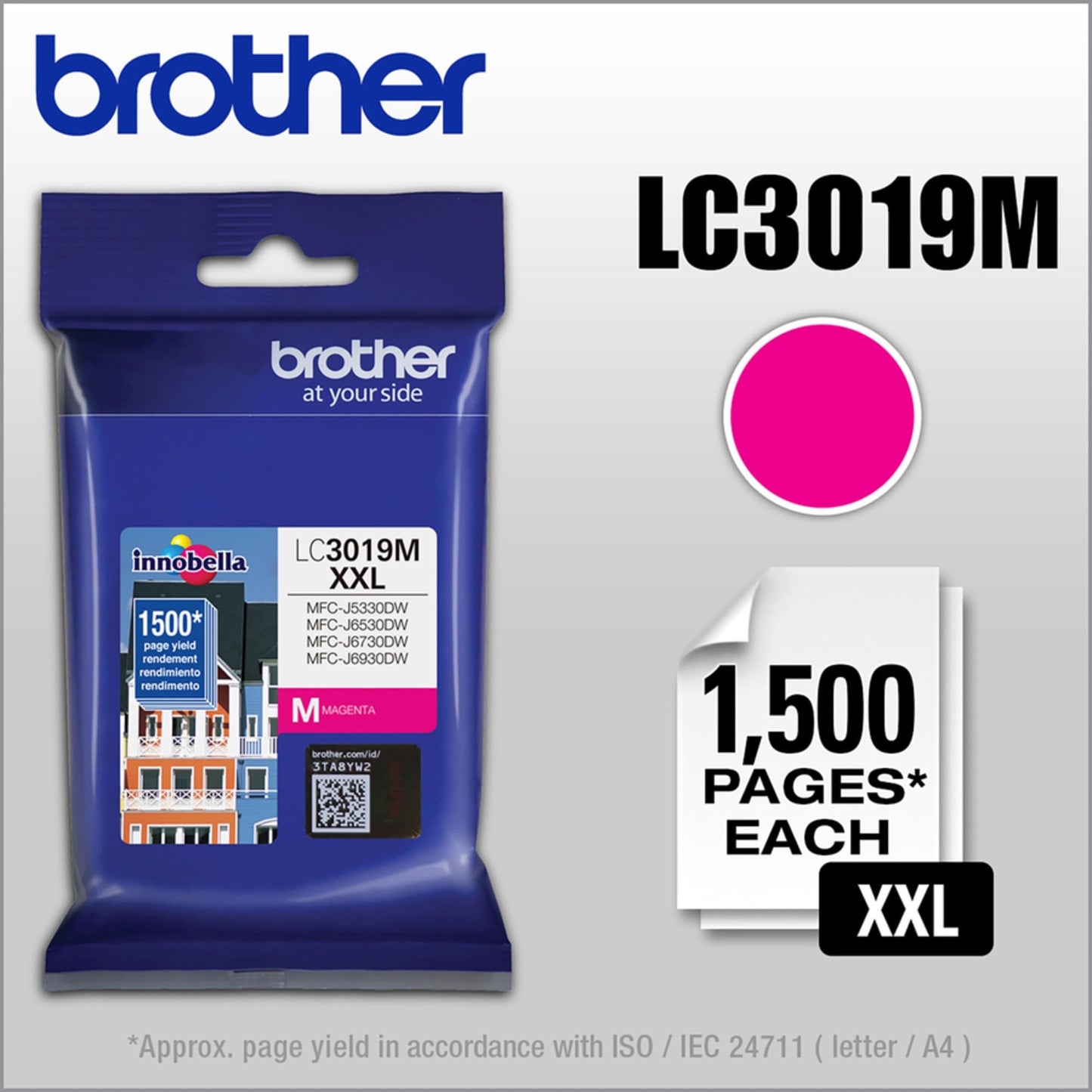 Brother Super High Yield Ink Cartridge Magenta 1 Pack LC3019M