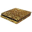 MightySkins Skin Compatible with Sony Playstation 4 Slim PS4 wrap Cover Sticker Skins Gold Glitter