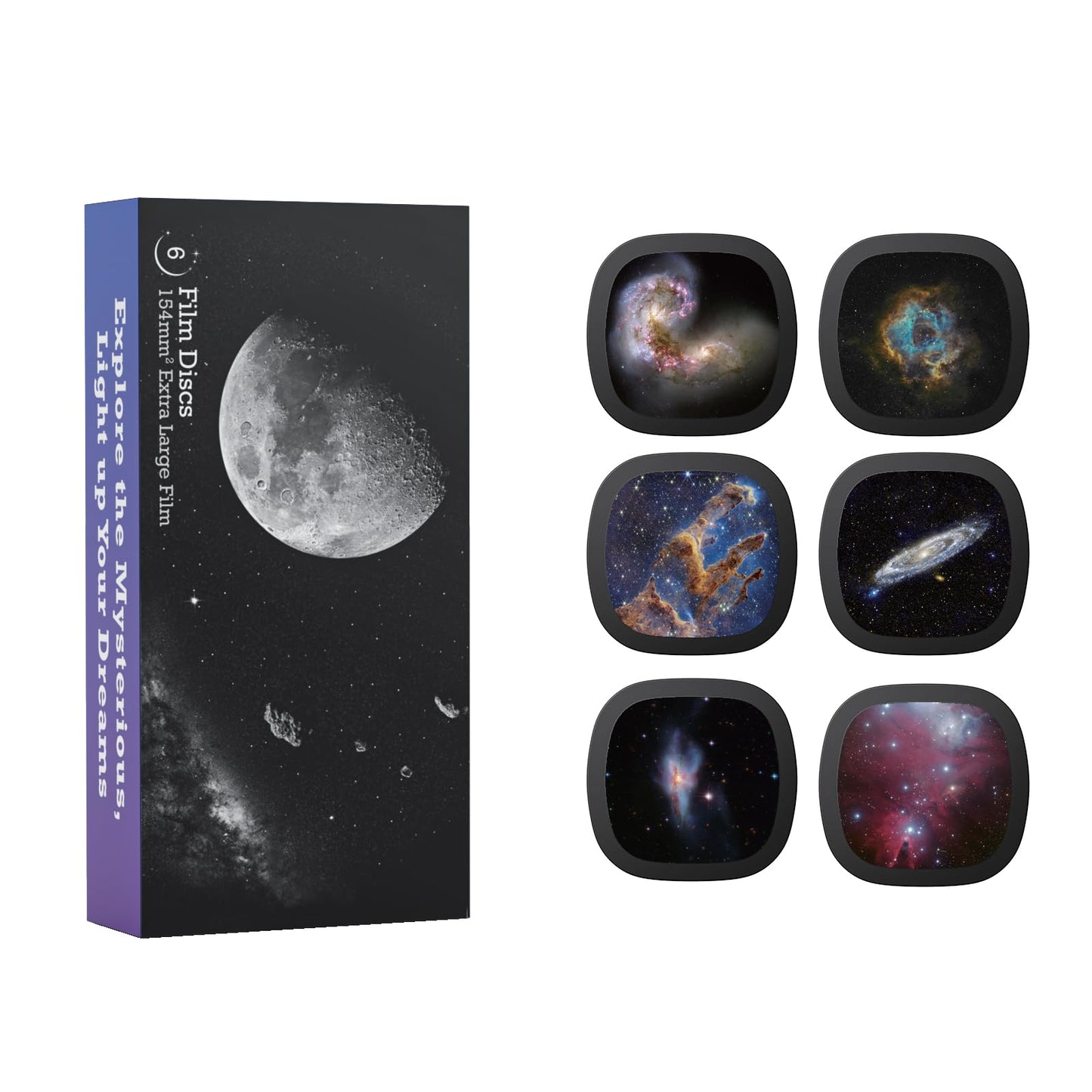 Realistic Discs - Discs for Ainael Meteor and Galaxy Projector, 5k Ultra HD Slide for Home Planetarium, 6 Discs Set Without Projector (Nebula 3)