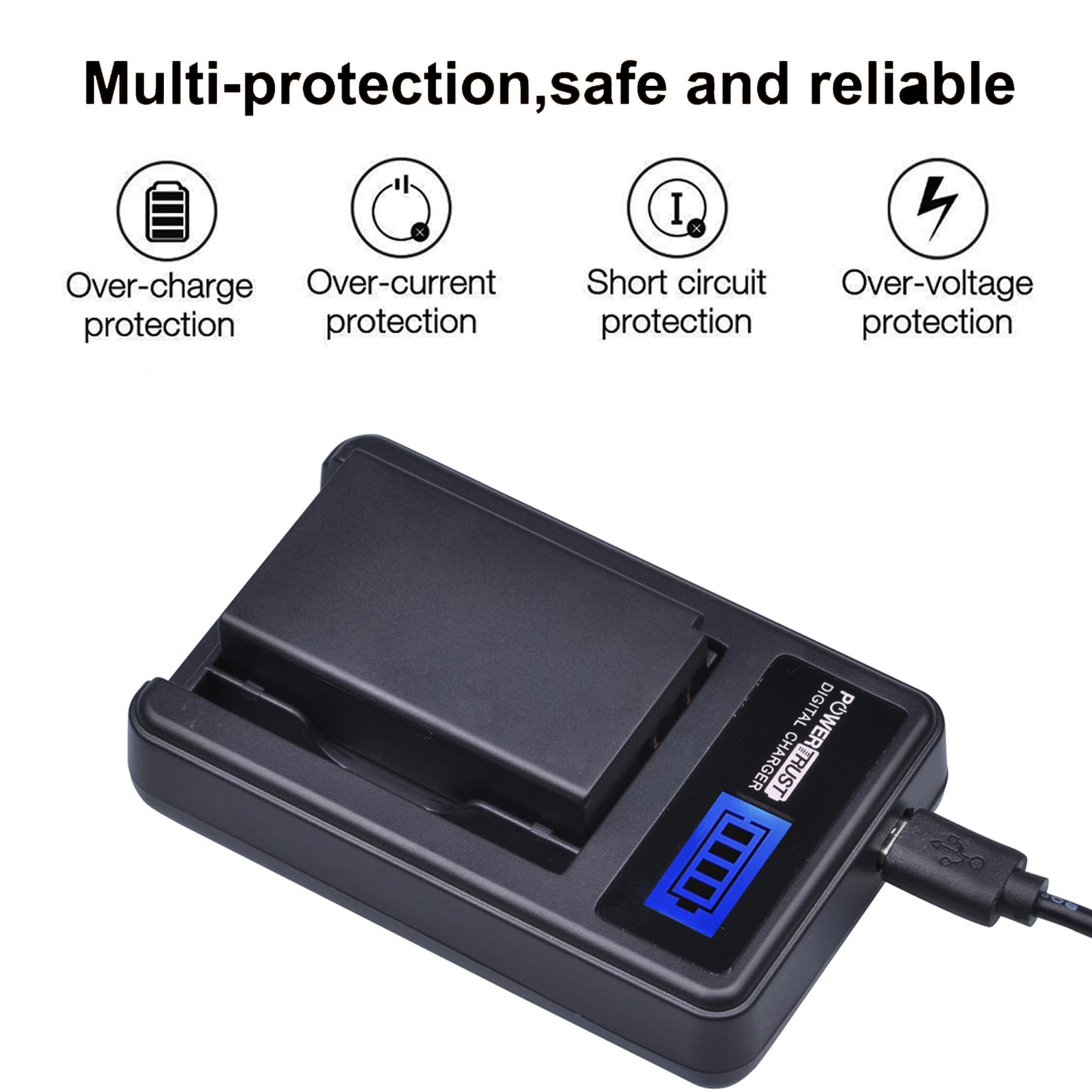 PowerTrust 2 Pack EN-EL20 EN-EL20a Camera Battery and LCD USB Charger for NIKON 1 J1 J2 J3 S1 AW1 CAMERA Batteries
