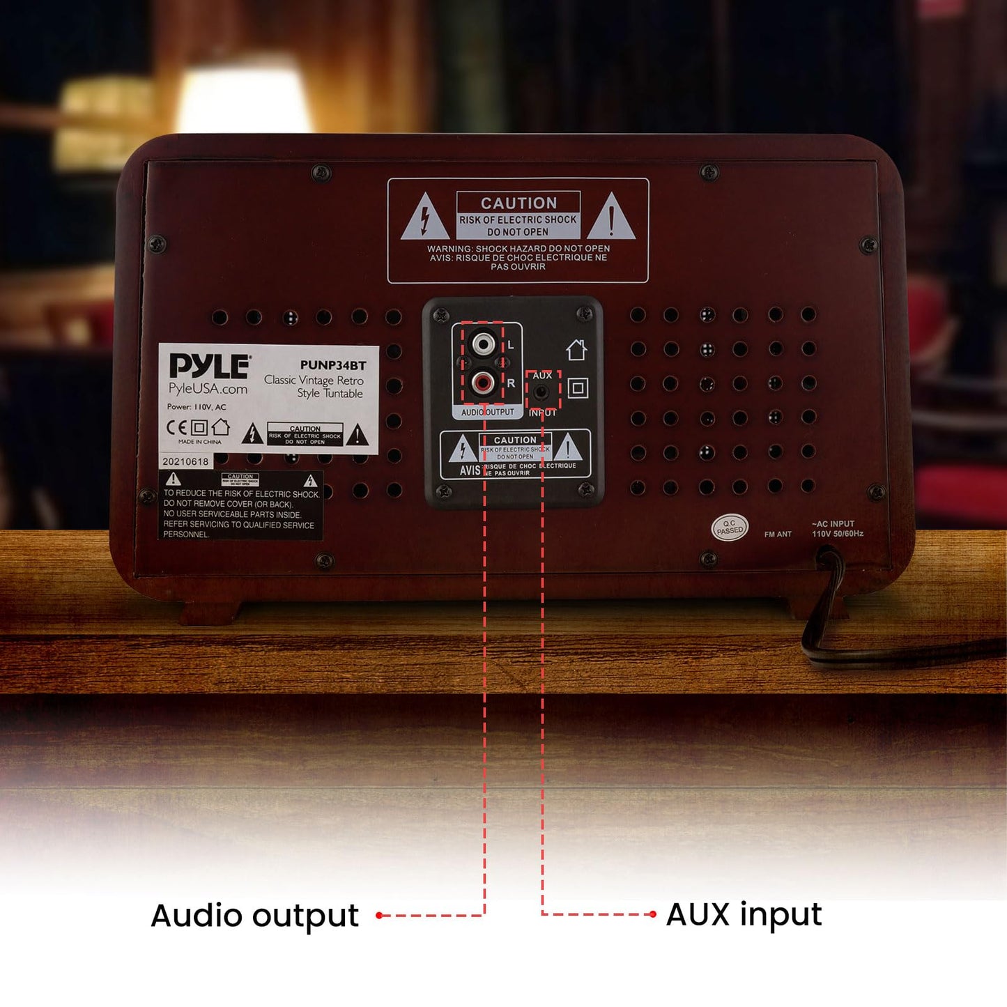 Pyle Retro Wireless Bluetooth Radio Speaker - Classic Vintage Style Audio Sound Receiver System w/Built-in Stereo Speakers, USB, SD Card Slot, AUX