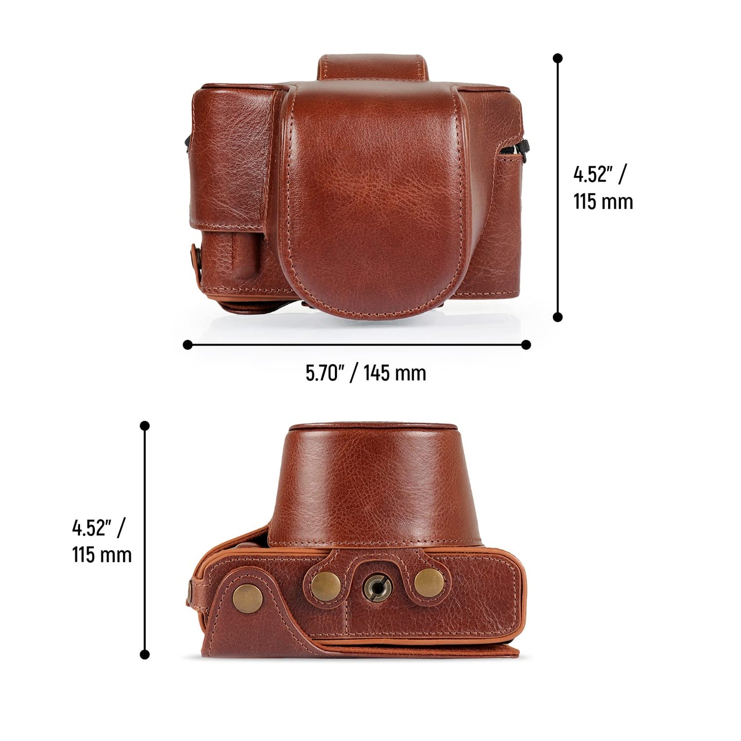 MegaGear MG2010 Ever Ready Genuine Leather Camera Case Compatible with Nikon Z fc (Brown)