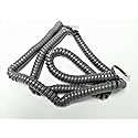 DIY-BizPhones 25' Ft Dark Gray Long Handset Cord Business Landline Phone Receiver RJ9 RJ10 4P4C Wire Cable Coiled Corded Wall Residential Home