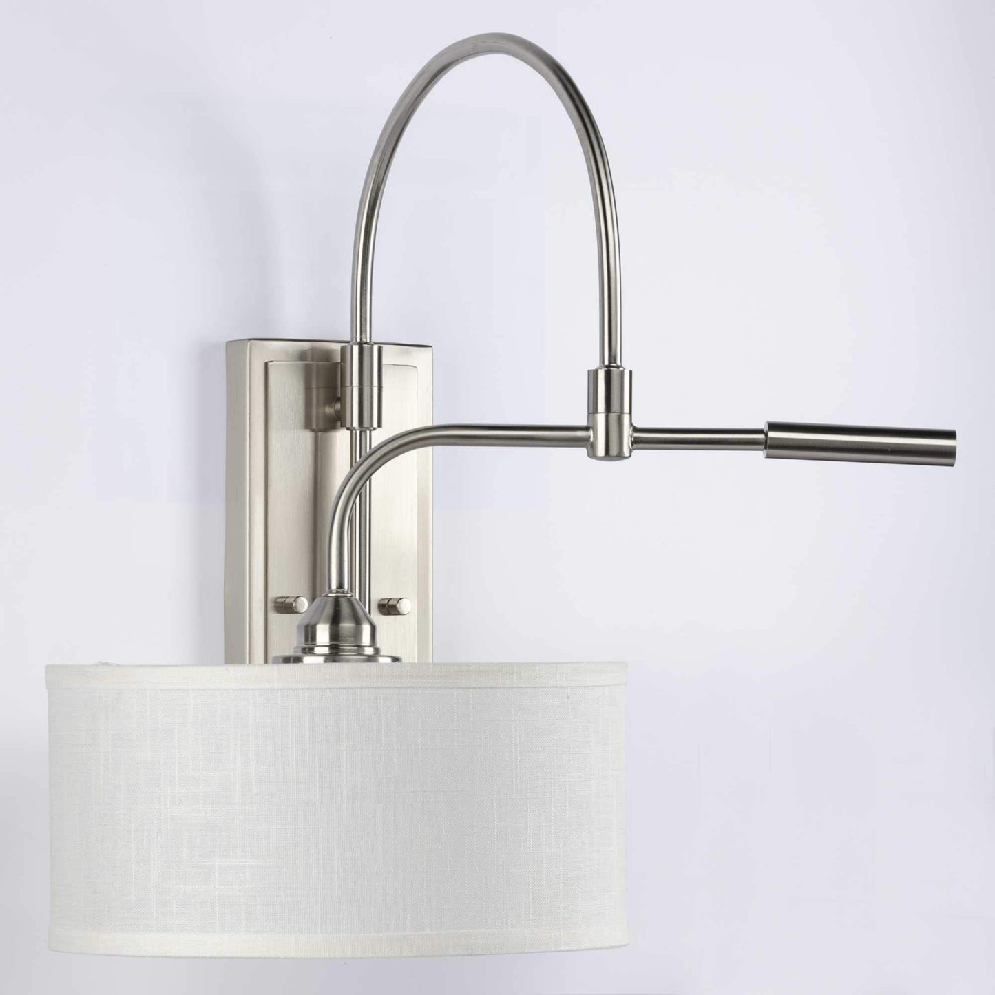 Progress Lighting Kempsey Collection One-Light Swing Arm Wall Bracket, Nickel, 19-3/4" x 12"