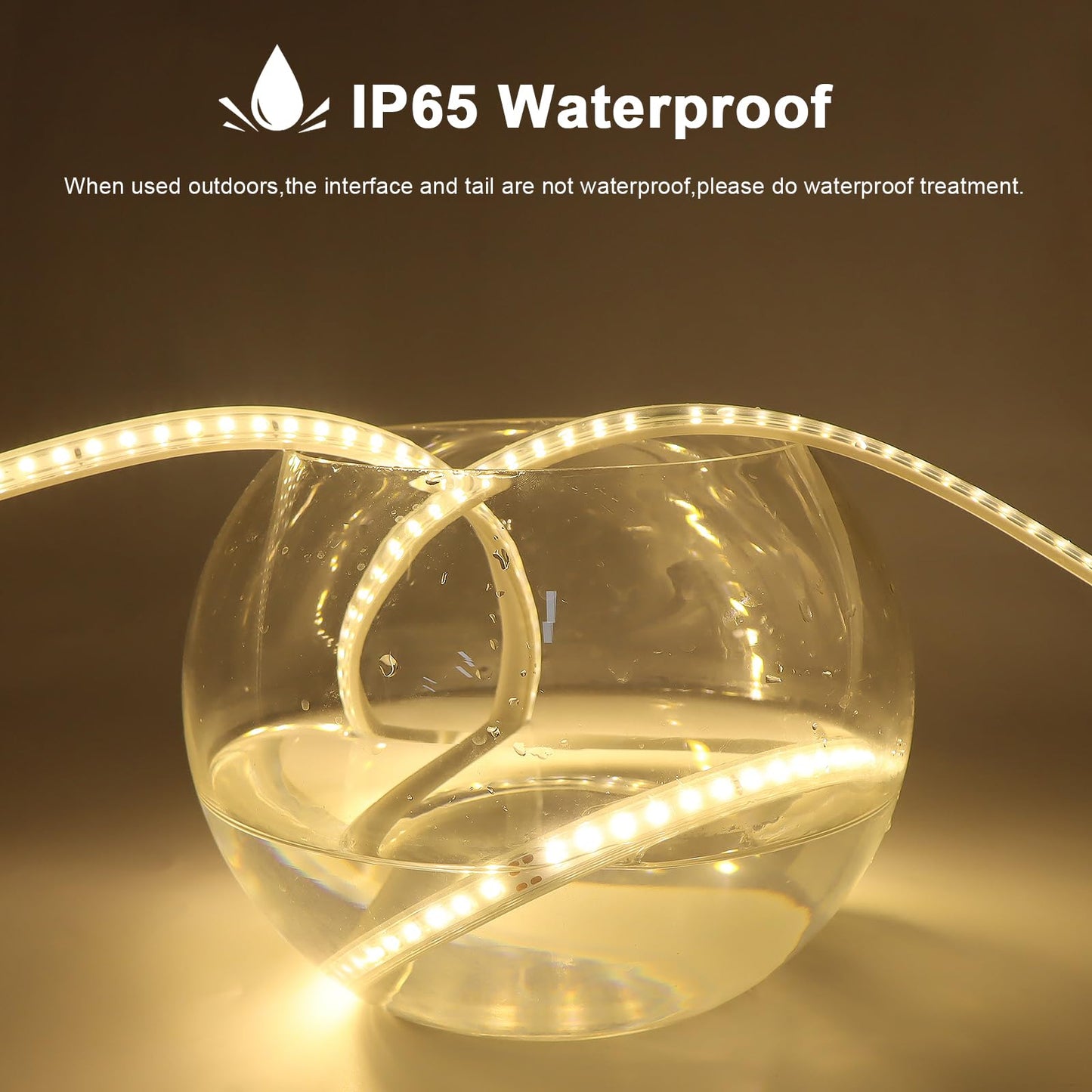 tlinkosta LED Strip Lights Outdoor LED Lights Waterproof AC 110V 600LED 3000k LED Rope Lights for Indoor, Outdoor, Garden, Lawn, Kitchen, Staircase