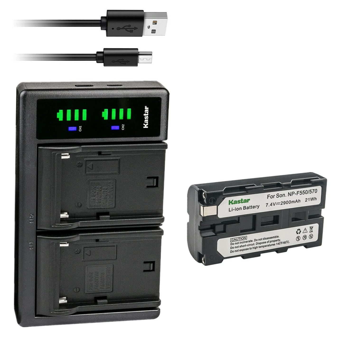 Kastar 1-Pack NP-F550/F570 Battery and LTD2 USB Charger Replacement for HVR-HD1000 HVR-M10 HVR-V1 HVR-Z1 HVR-Z5 HVR-Z7 HVR-AU1 HXR-MC1500 HXR-MC2000