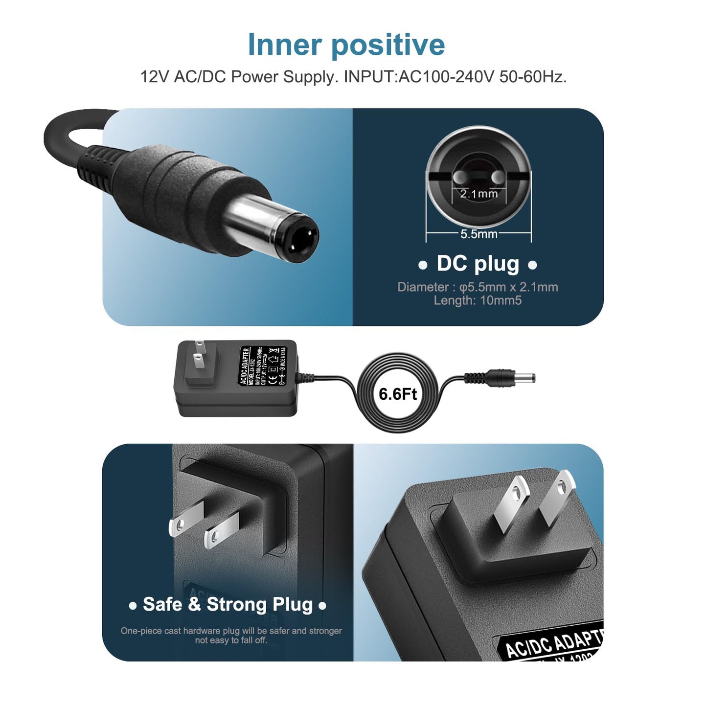 12V AC/DC Charger Power Cord Compatible for Seagate Freeagent Goflex, Backup Plus SRD0SD0, WD Western Digital, Elements Desktop, Fantom Drives…