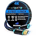 Maximm 4k Hdmi Cable 8ft, Hdmi Extender Cable Male to Female Hdmi Cord, Hdmi 2.0 Cable 120Hz Short Hdmi Cable (8ft)