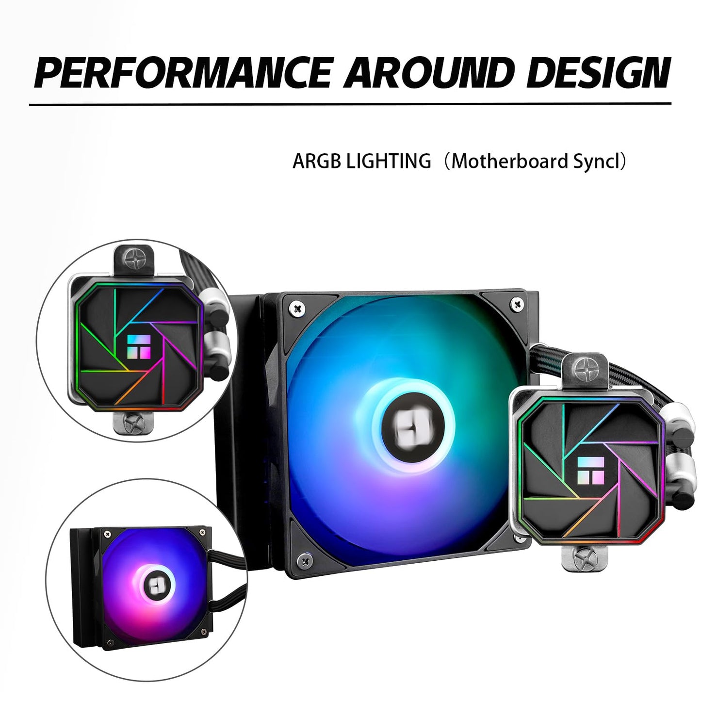 Thermalrlght Aqua Elite 120 V3 Liquid CPU Cooler, AIO Pump Head Speed up to 3300RPM, TL-C12B-S V2 PWM Fans,for AMD/AM4/AM5, Intel