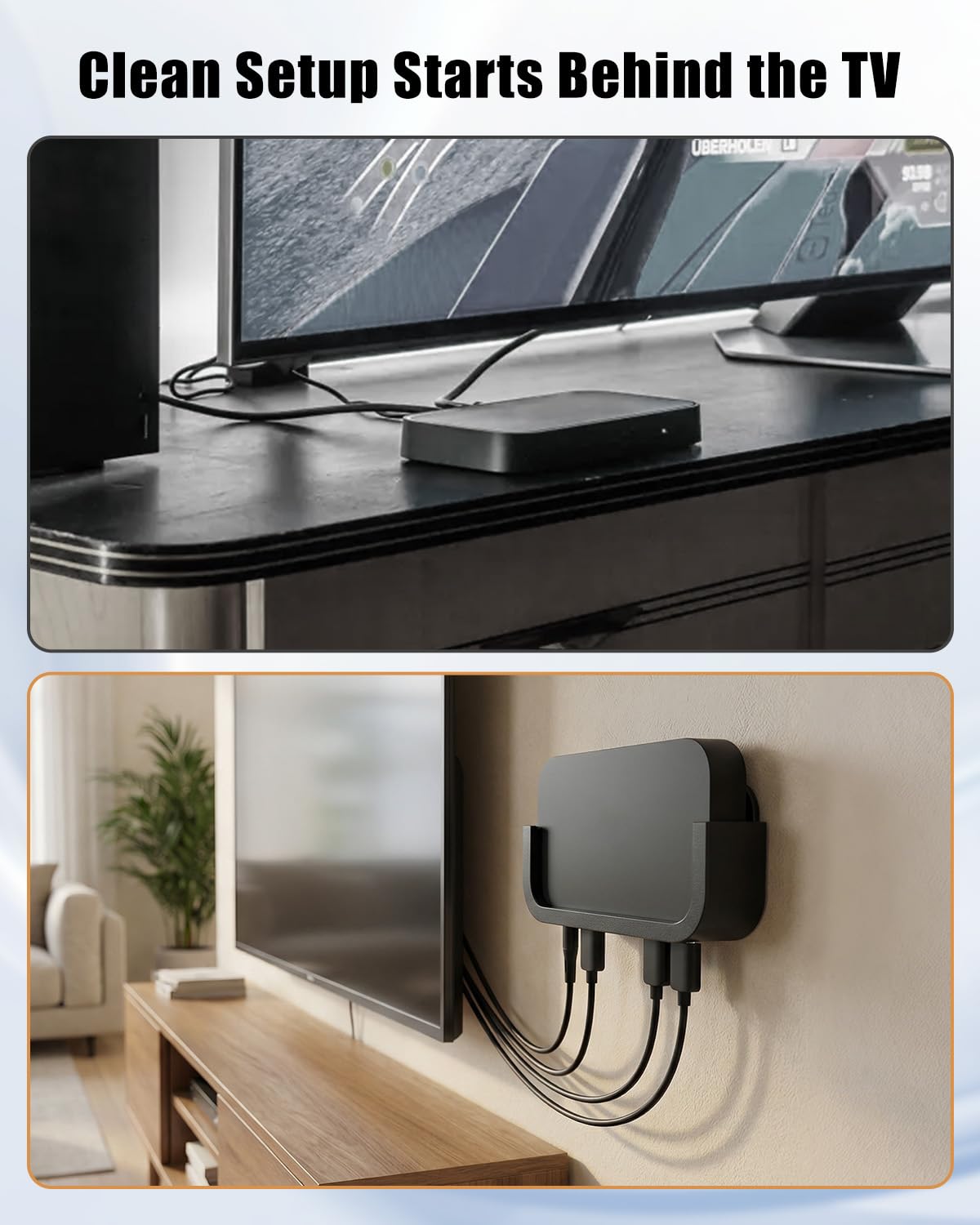 Wall Mount Fit for Philips Hue Play HDMI Sync Box 4K, Box Bracket with Screw Set, Space-Saving Wall Mount Holder