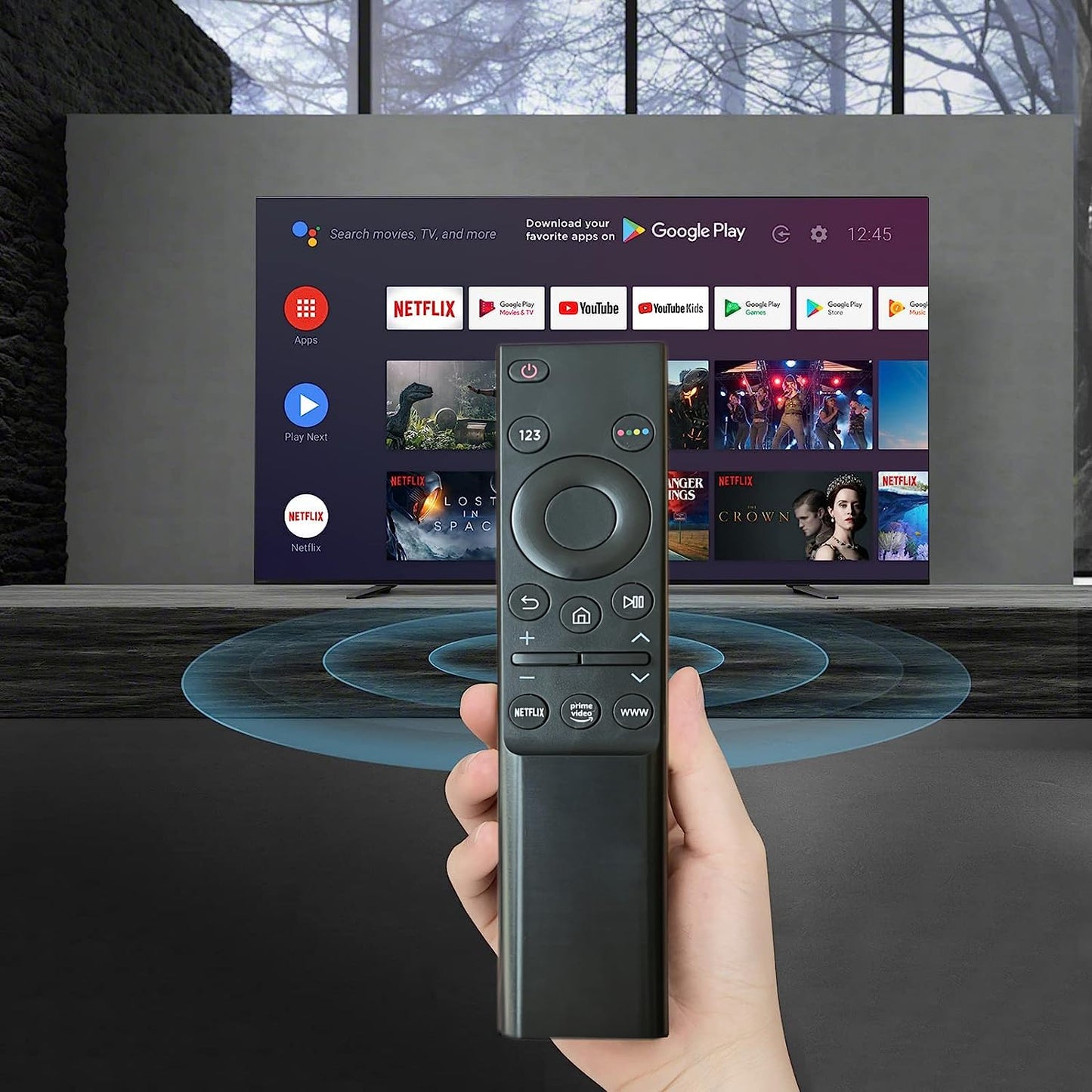 Universal Remote Control Compatible for Samsung Smart-TV LCD LED UHD QLED 4K HDR TV Remote, with Netflix Prime Video and WWW Buttons BN59-01358D