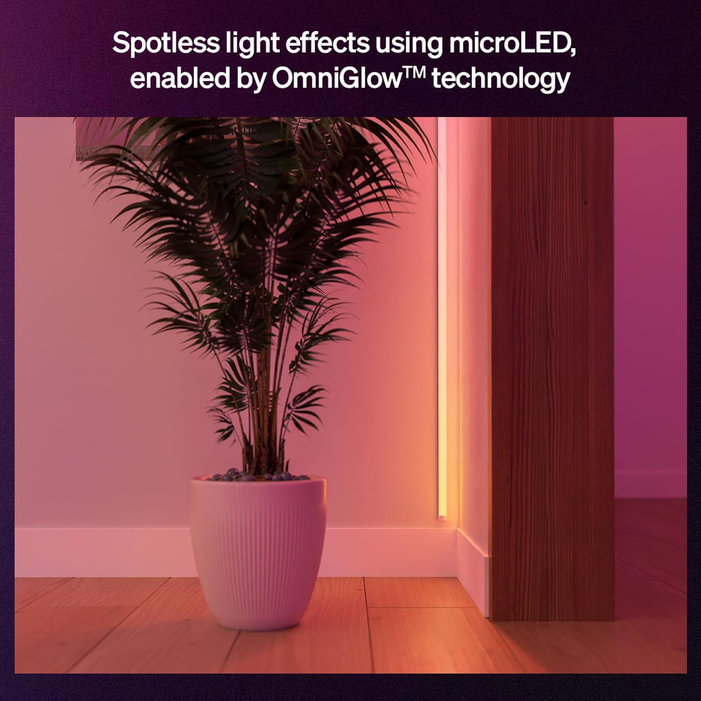 Philips Hue OmniGlow 9.8-Foot Micro LED Strip Light, 2700 lm, Vibrant Color and Ambiance, Flexible Indoor Lighting, Uniform Light, Cuttable, App