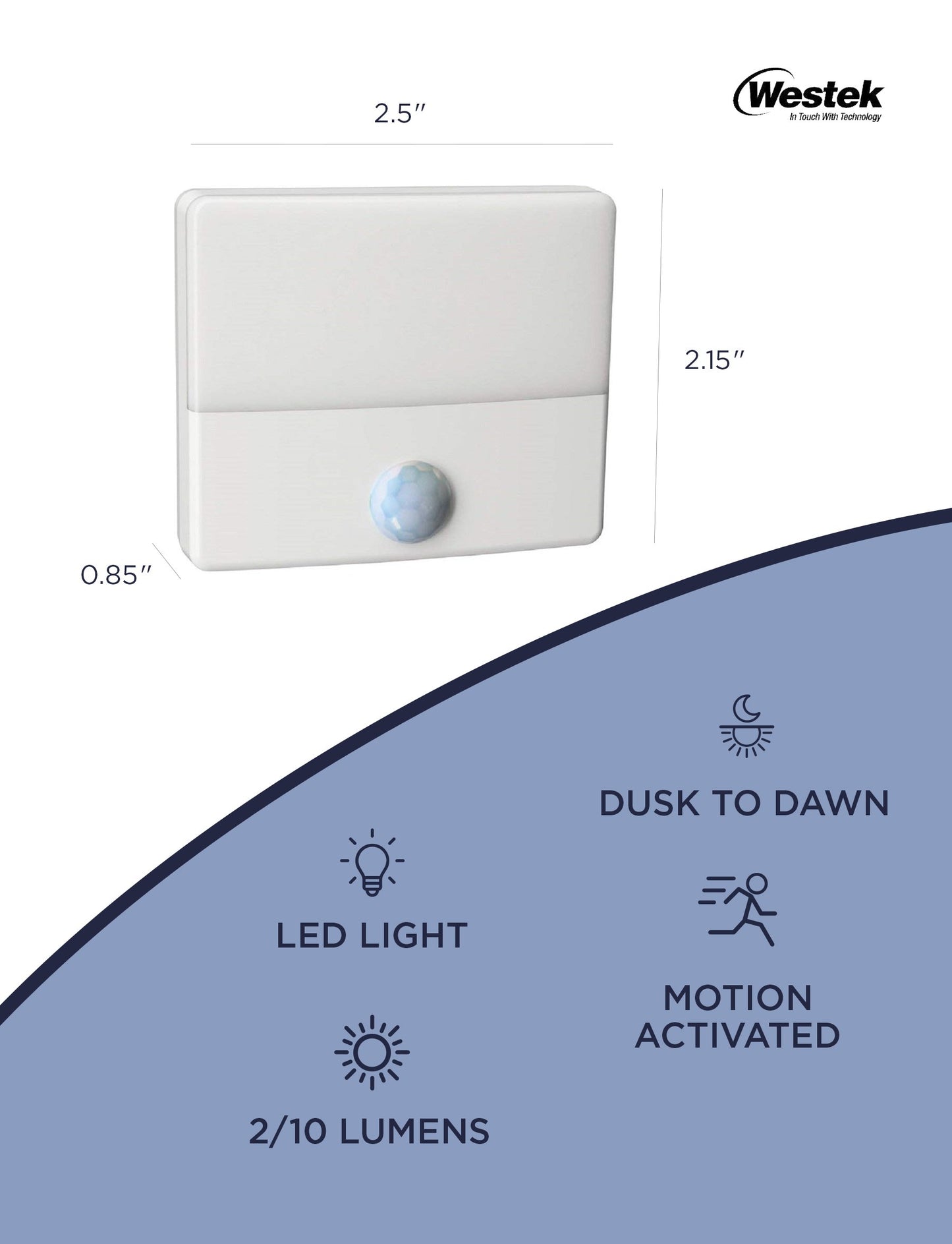 Westek Senti LED Motion Sensor Night Light - Indoor Plug-in Dusk/Dawn Automatic Night Light - Illuminate Dark Areas of Your Home, Warm Glow, Energy