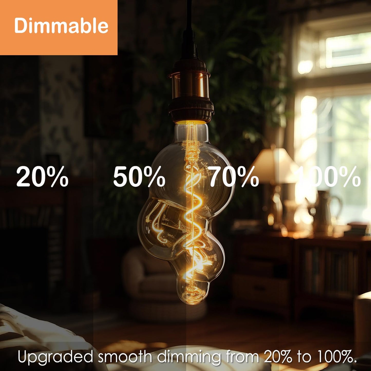 MYEARAYS 4W Filament 2700K Warm Lights,Dimmable E26 Lamp Base,1-Pack