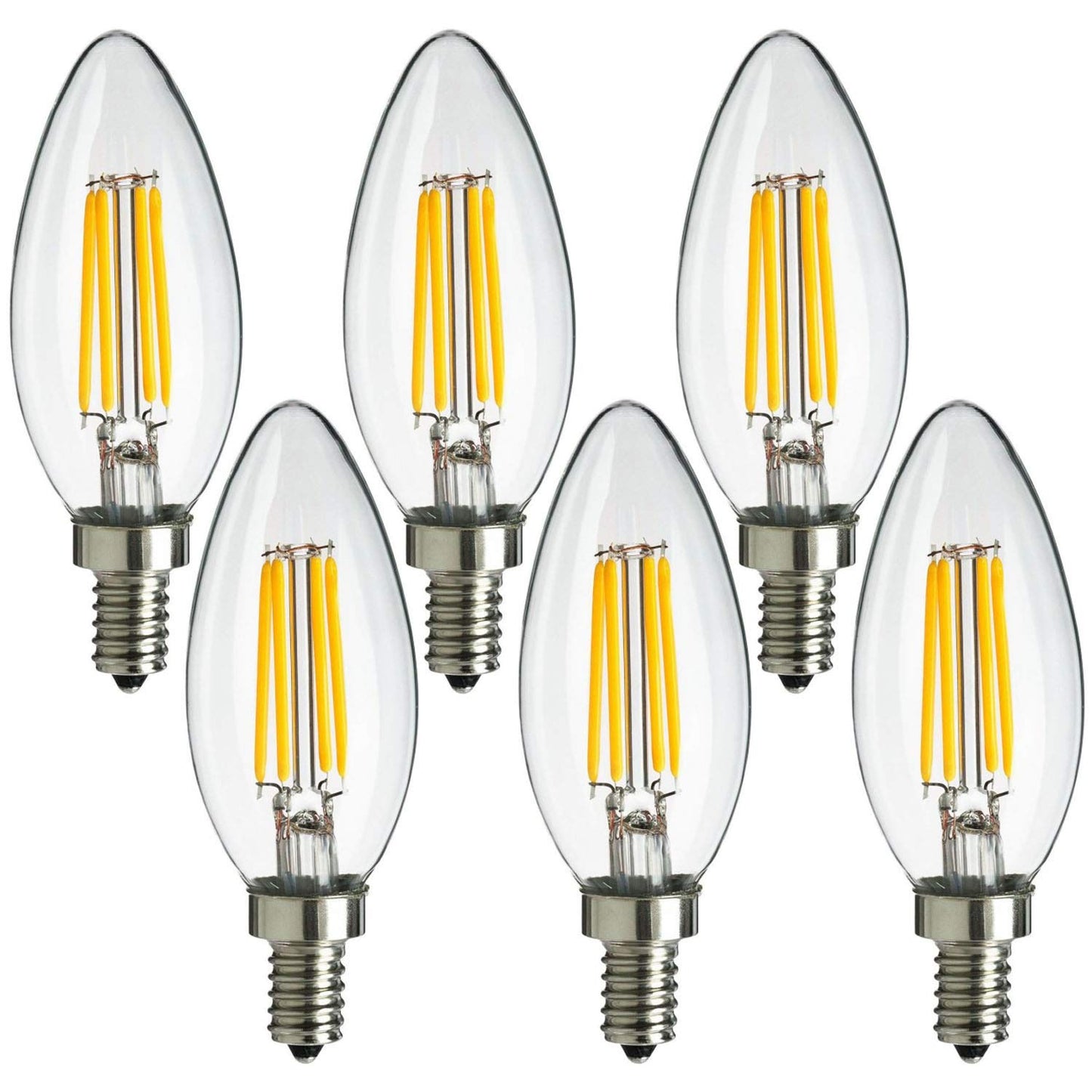 MaxLite Candelabra LED Chandelier Bulbs, 40W Equivalent, Enclosed Fixture Rated, 300 Lumens, Dimmable Filament Candle Bulbs, E12 Base, Energy Star