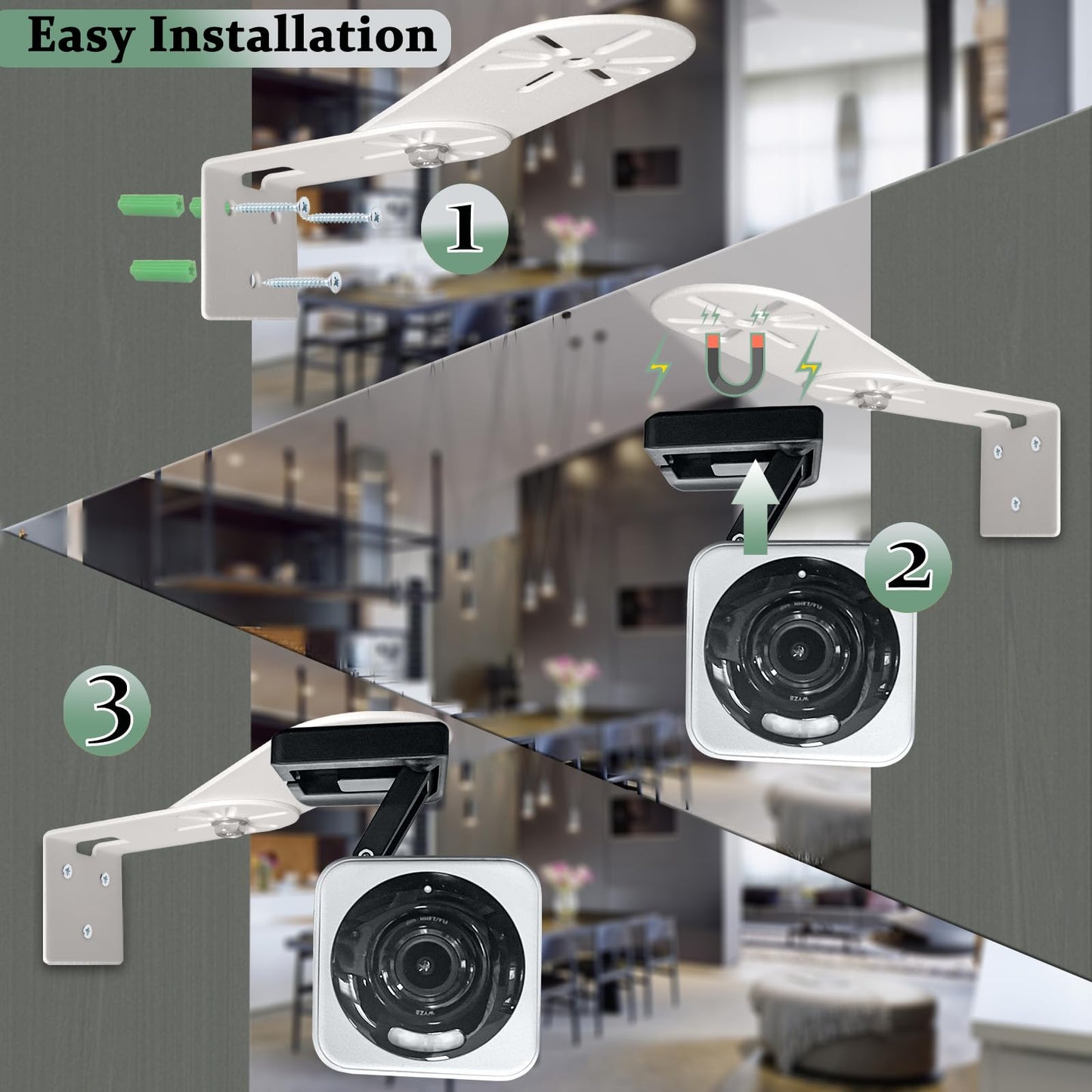 2PC Adjustable Corner Mount Bracket Compatible forWyze Cam V4/3/2 , Maximum Coverage of 270° on Both Sides of The House,Extended Corners Mount for 1/4