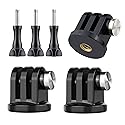 GEPULY 6PCS Mini Tripod Mount Adapter, Anti-Rust 316 Stainless Steel, 1/4-20 Thumbscrew for GoPro 13/12/11/10/9, DJI OSMO AKASO Insta360 Action Camera